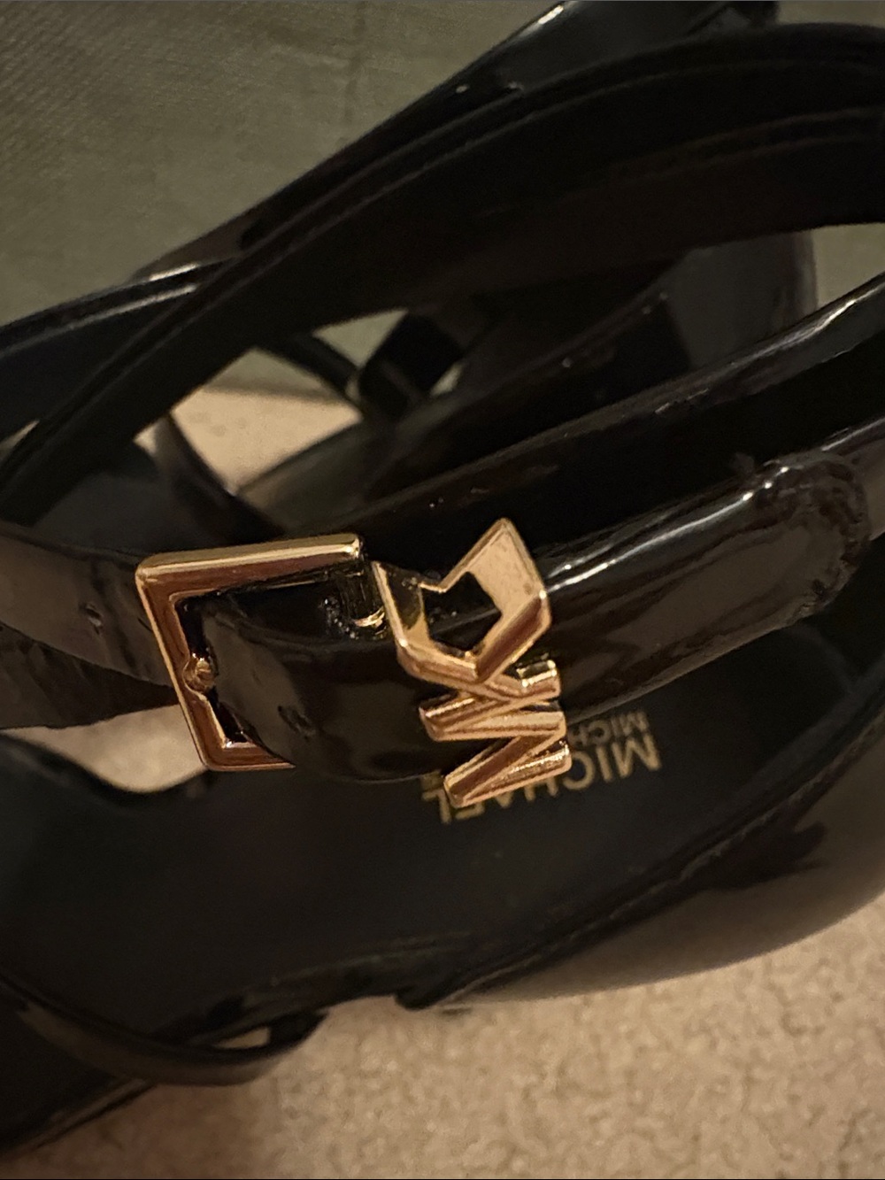 Michael Kors Black Patent Leather Ankle-Strap Heels - Picture 3 of 8
